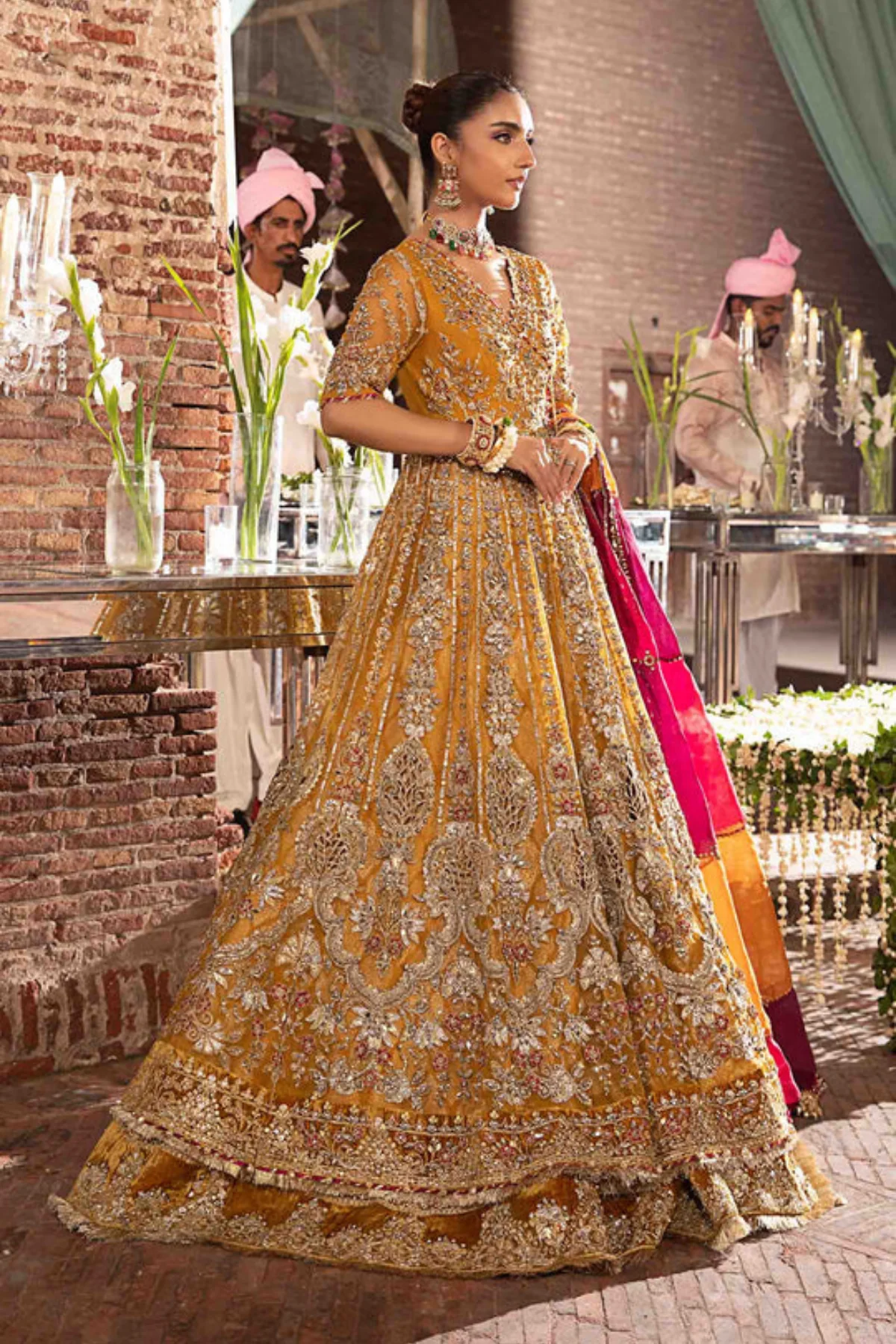 Maria B. | Unstitched Golden Glory Velvet with Embroidered Net | Gold
