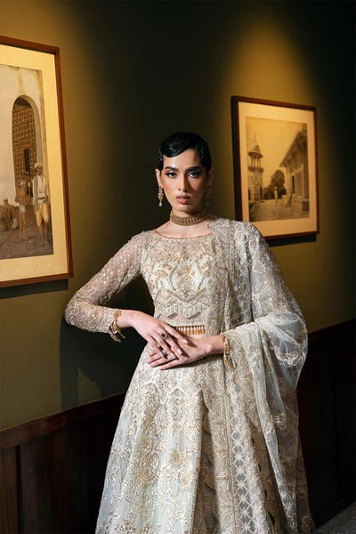 Saira Rizwan | 3 Piece Unstitched Embroidered sequined & embellished Net | Lucent-SRF-D-02