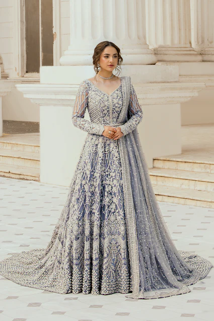 Erum Khan | 3 Piece Unstitched Net Bridal Outfit | Moonlit Majesty