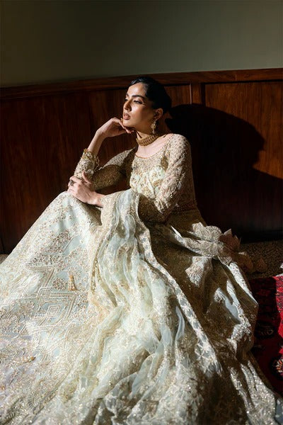 Saira Rizwan | 3 Piece Unstitched Embroidered sequined & embellished Net | Lucent-SRF-D-02