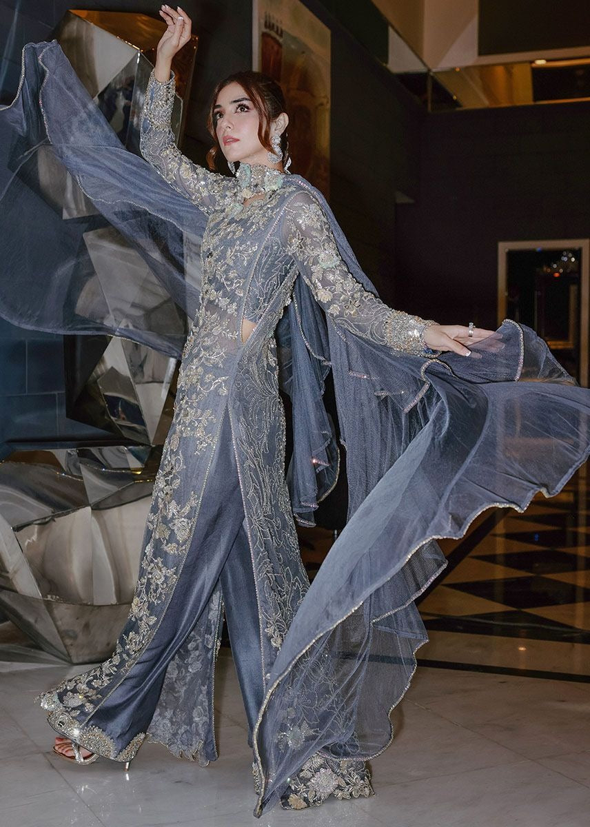 Sara Rohale Asghar | 3 Piece Unstitched Embroidered Silk | Lazulum