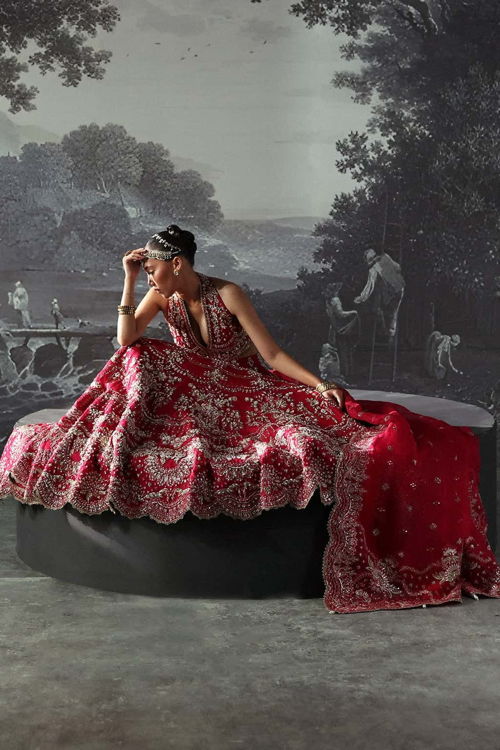 Afrozeh | 3 Piece Unstitched Embroidered Bridal | Claude