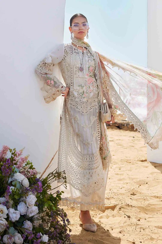 Maria B. | 3 Piece Unstitched Embroidered Lawn Suit | LAWN-25-07