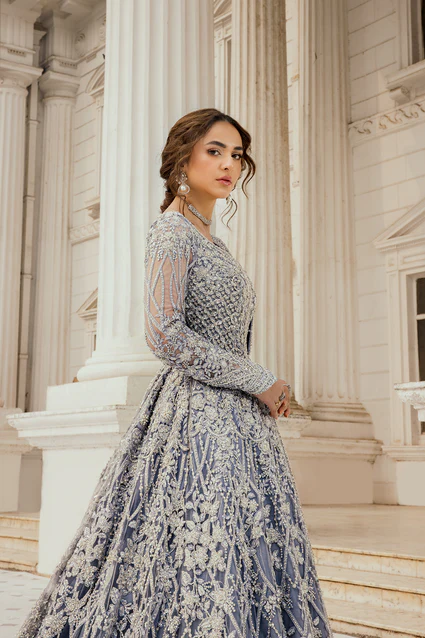 Erum Khan | 3 Piece Unstitched Net Bridal Outfit | Moonlit Majesty