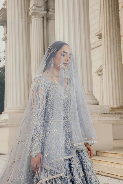 Erum Khan | 3 Piece Unstitched Net Bridal Outfit | Moonlit Majesty