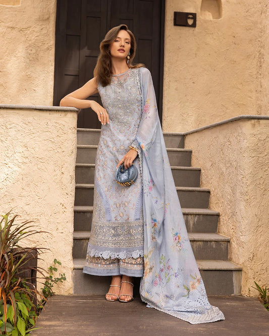Faiza Saqlain | 3 Piece Unstitched Embroidered Lawn | Liana