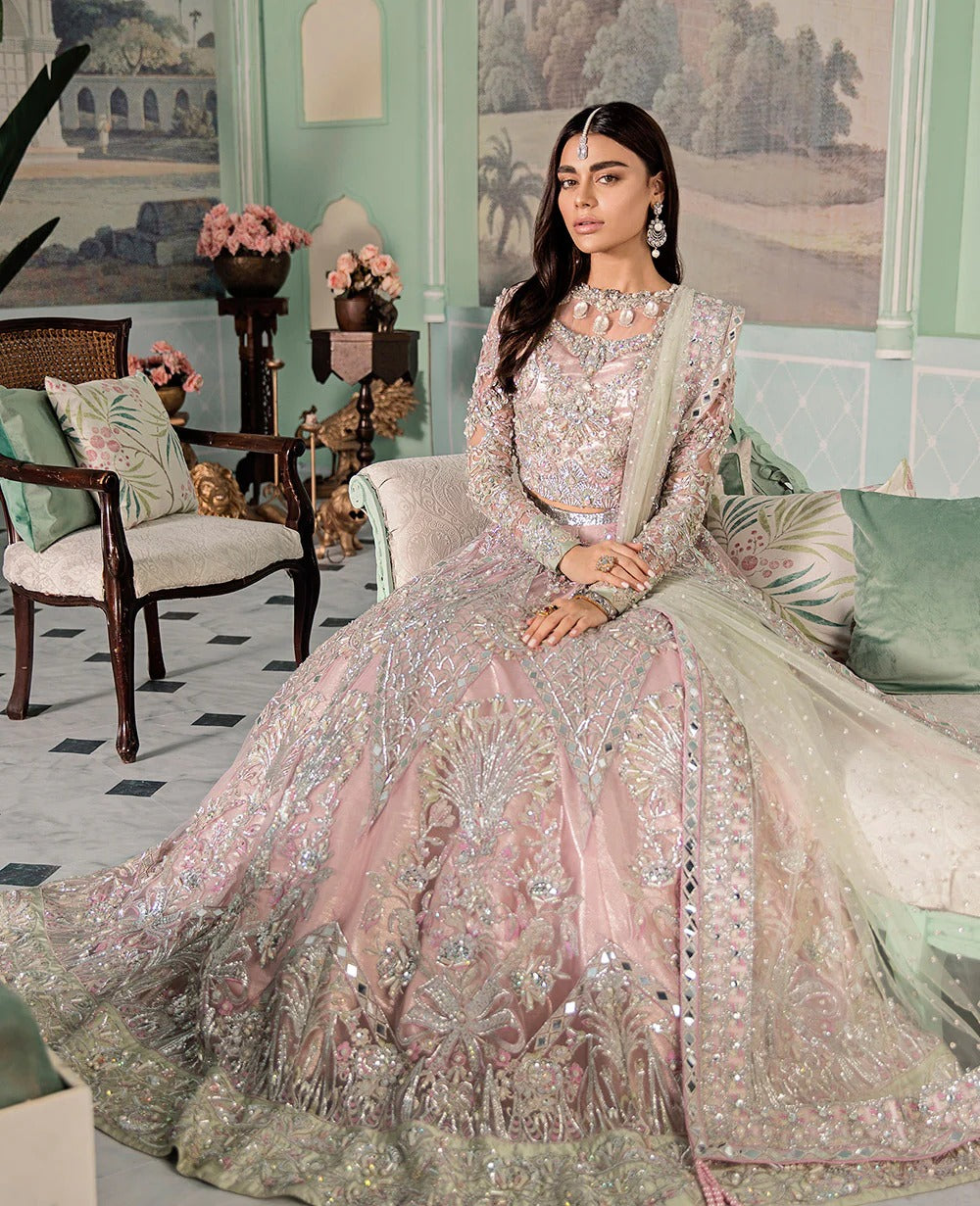 Republic Womens Wear | 3 Piece Unstitched Bridal Lehenga Choli | WF-23