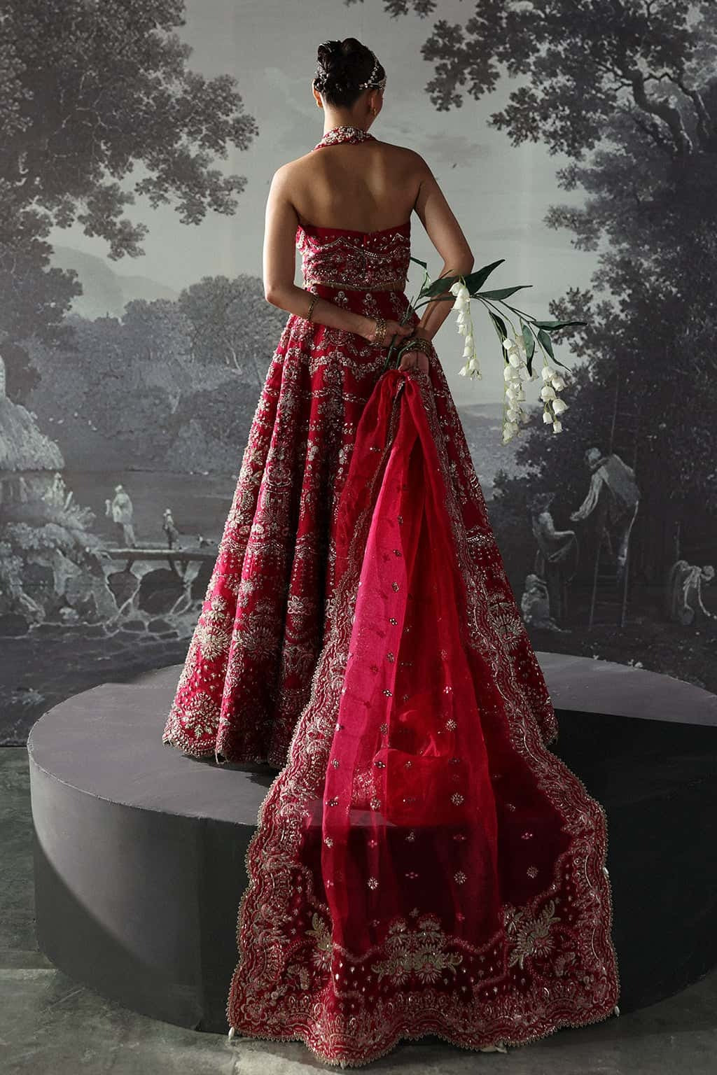 Afrozeh | 3 Piece Unstitched Embroidered Bridal | Claude