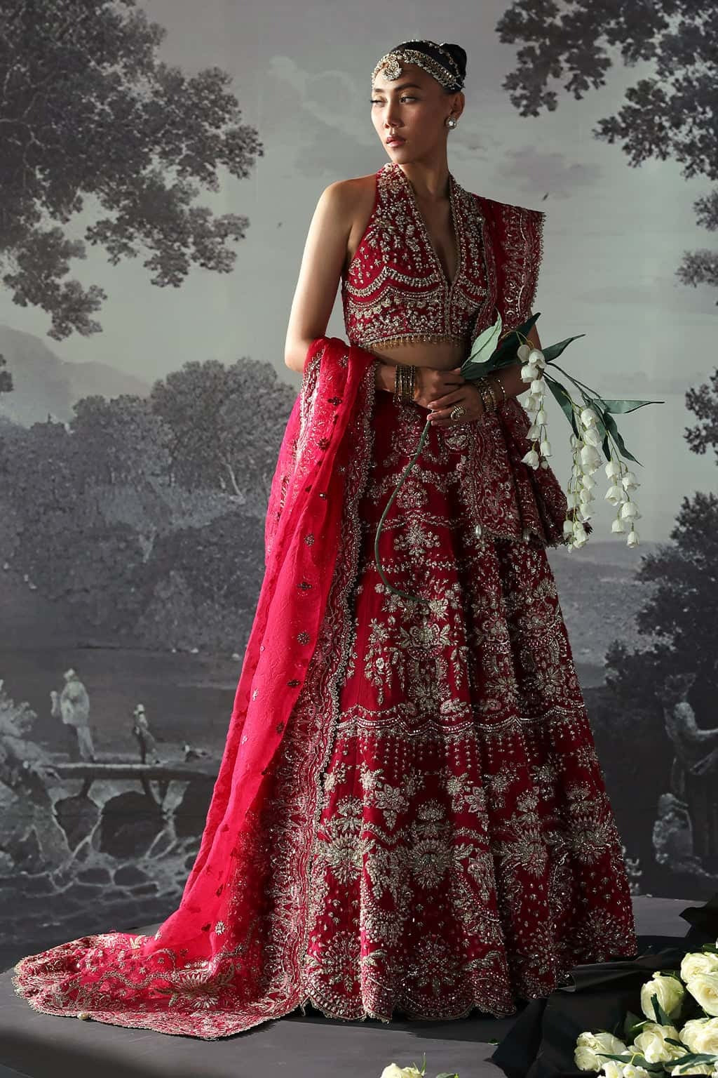 Afrozeh | 3 Piece Unstitched Embroidered Bridal | Claude