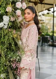 Elaf Premium | 3 Piece Unstitched Embroidered Lawn | ELH-3B OH MY ROSE