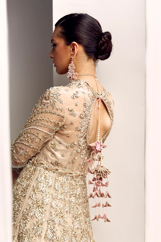 Suffuse | 3 Piece Unstitched Embroidered Organza | ALENA IRIS( D-6)