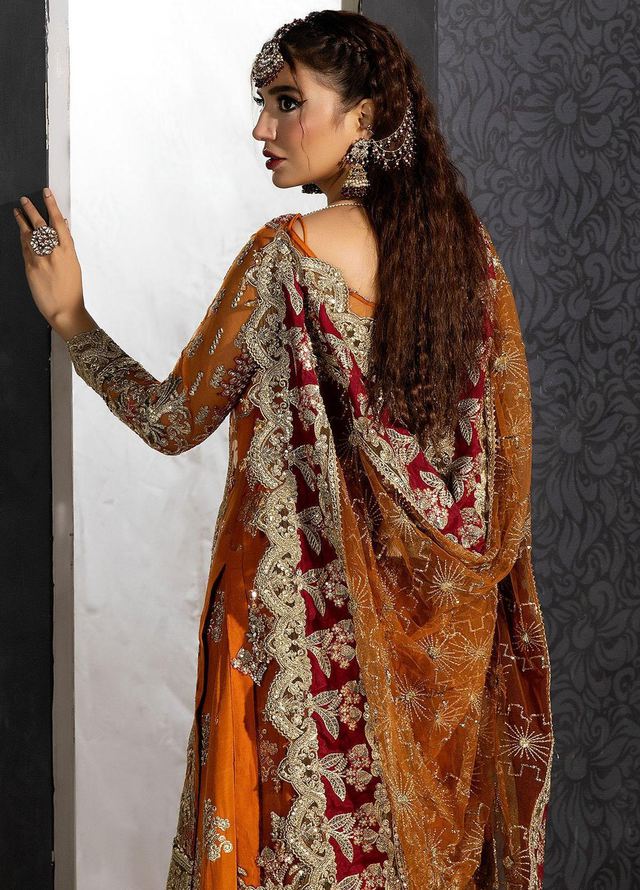 Imrozia | 3 Piece Unstitched Embroidered Sharara | Andaaz-e-Khaas