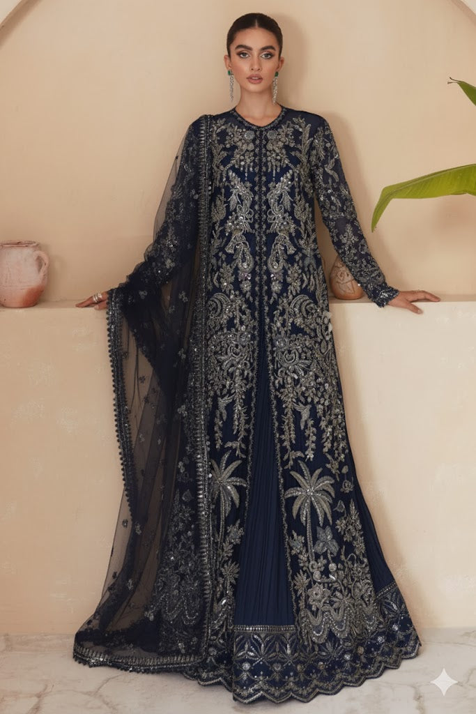 Soraya | 3 Piece Unstitched Embroidered Organza | Dahlia