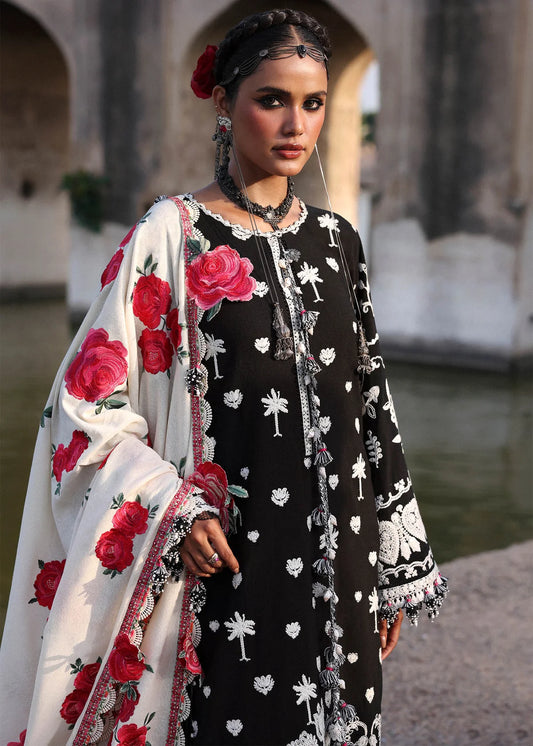 Hussain Rehar | 3 Piece Unstitched Embroidered Lawn | Rose
