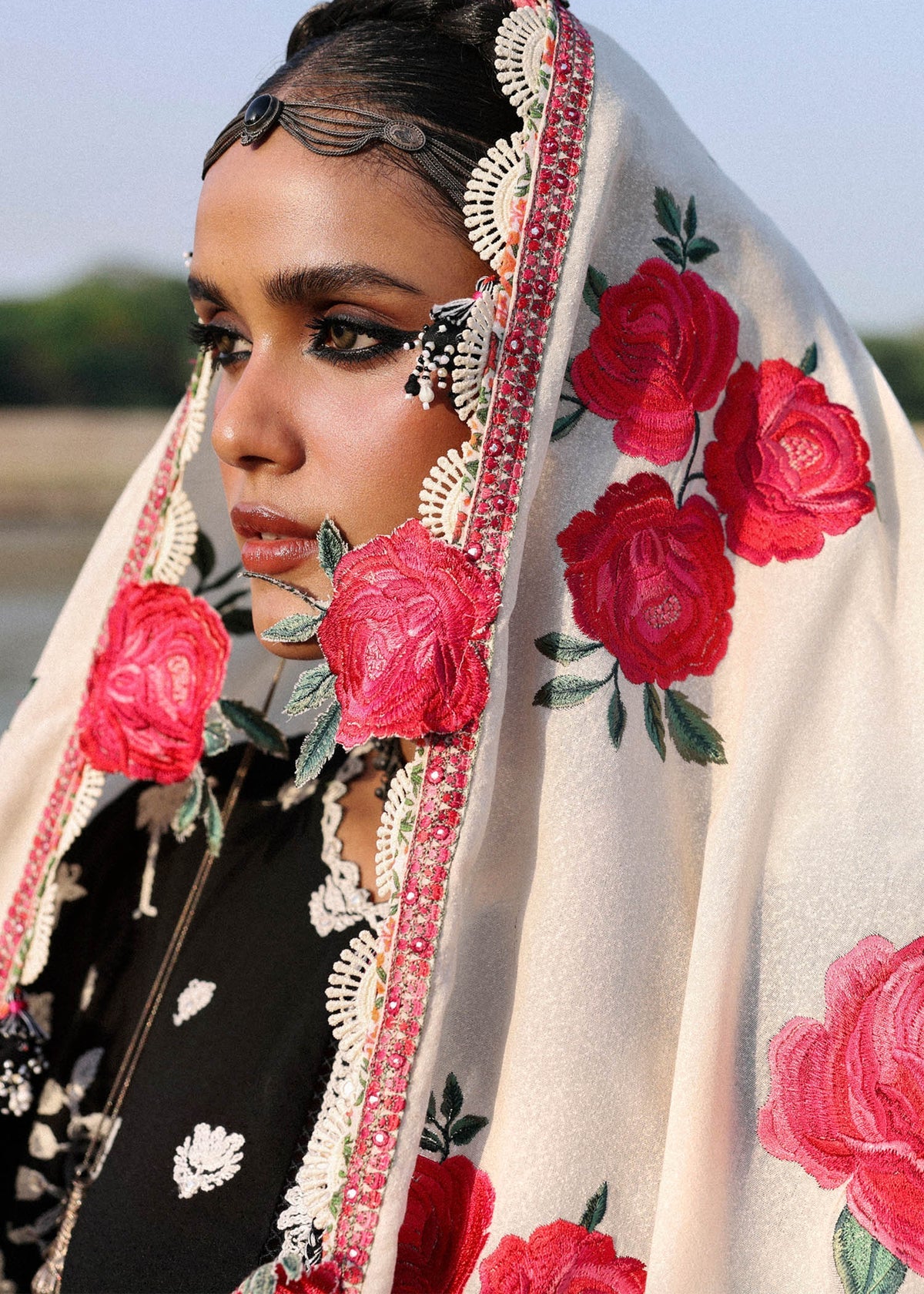 Hussain Rehar | 3 Piece Unstitched Embroidered Lawn | Rose