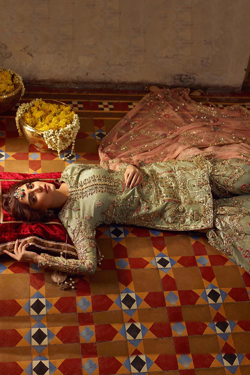 MNR | 3 Piece Unstitched Embroidered Organza | Zarlish ZAMURD