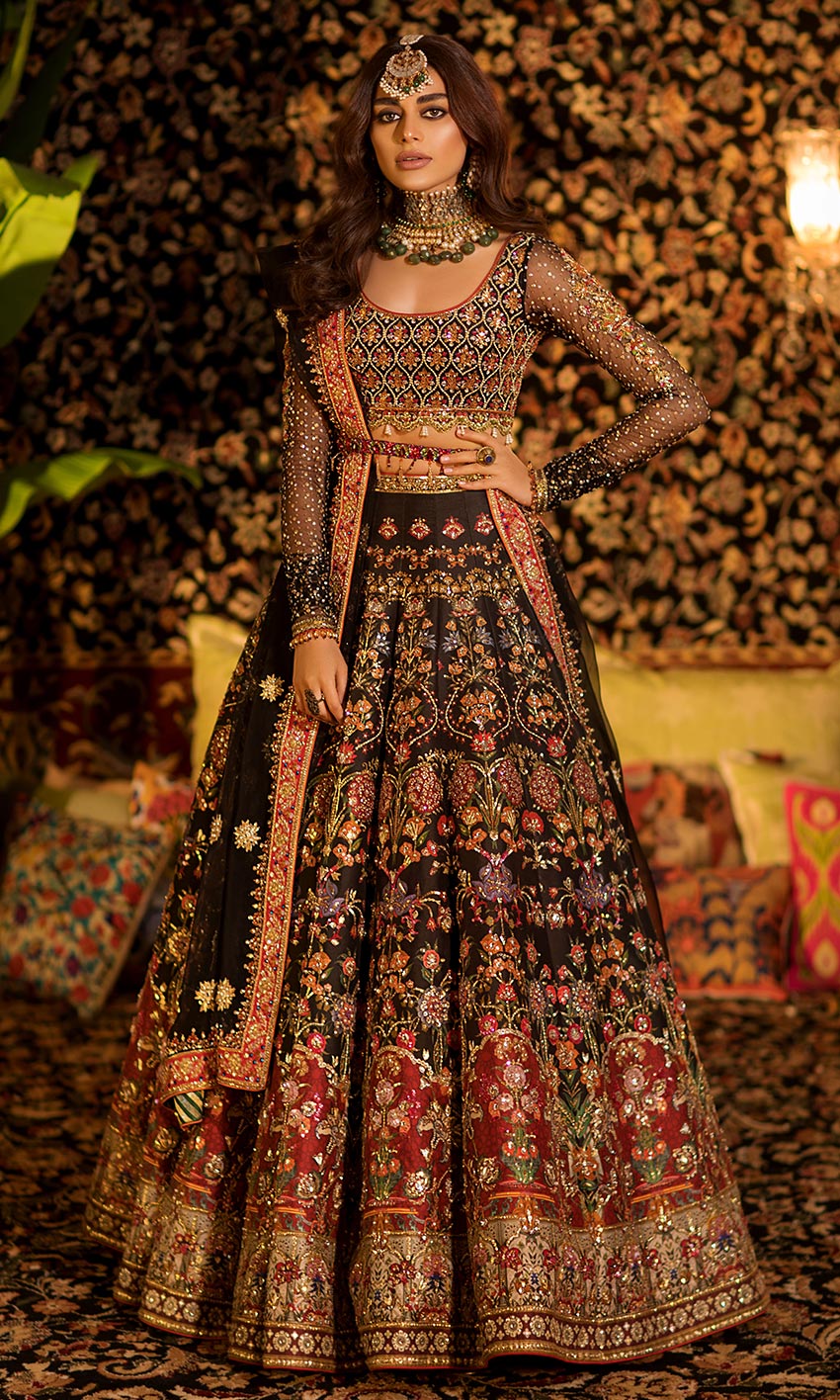 Nomi Ansari | 3 Piece Unstitched Embroidered Bridal Dress | N-713
