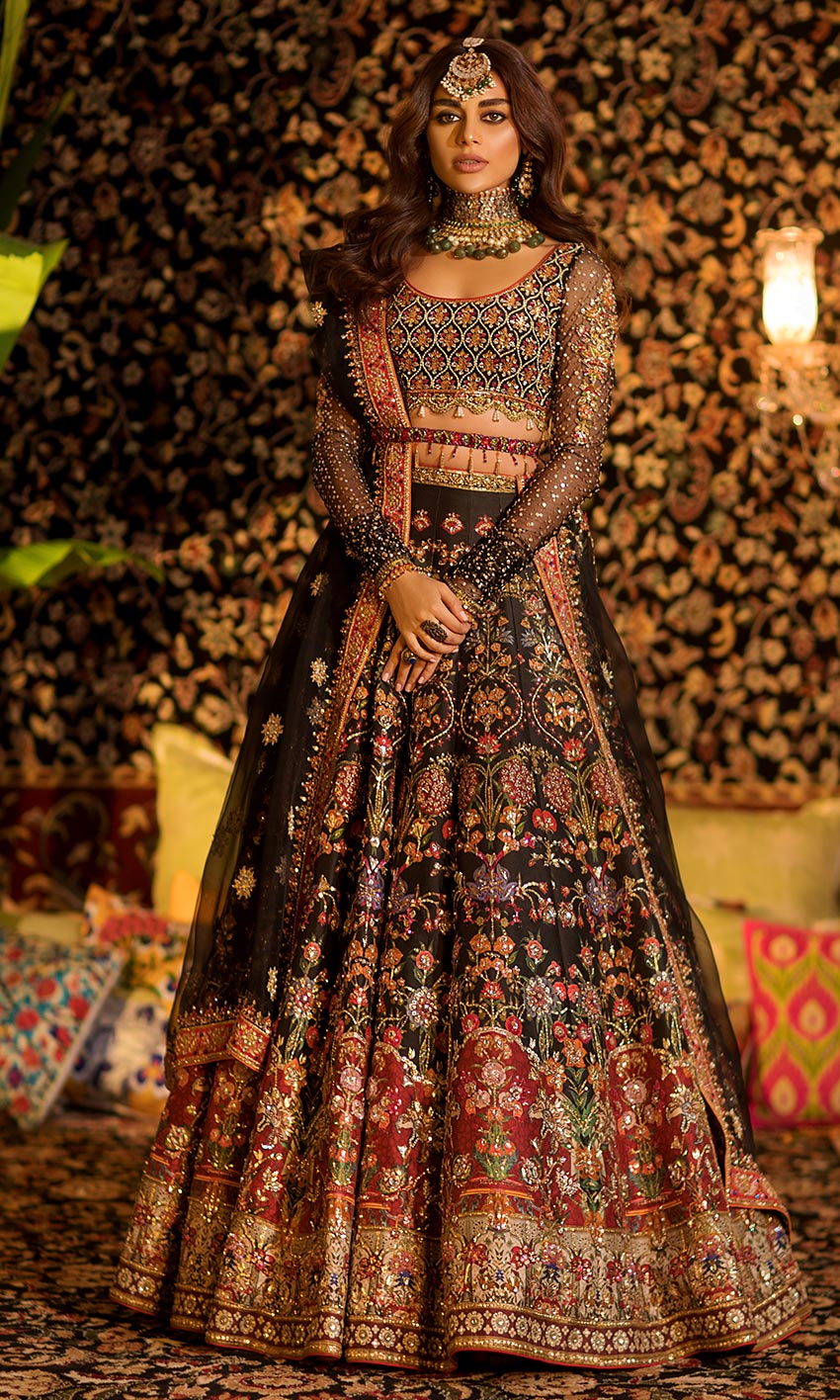Nomi Ansari | 3 Piece Unstitched Embroidered Bridal Dress | N-713