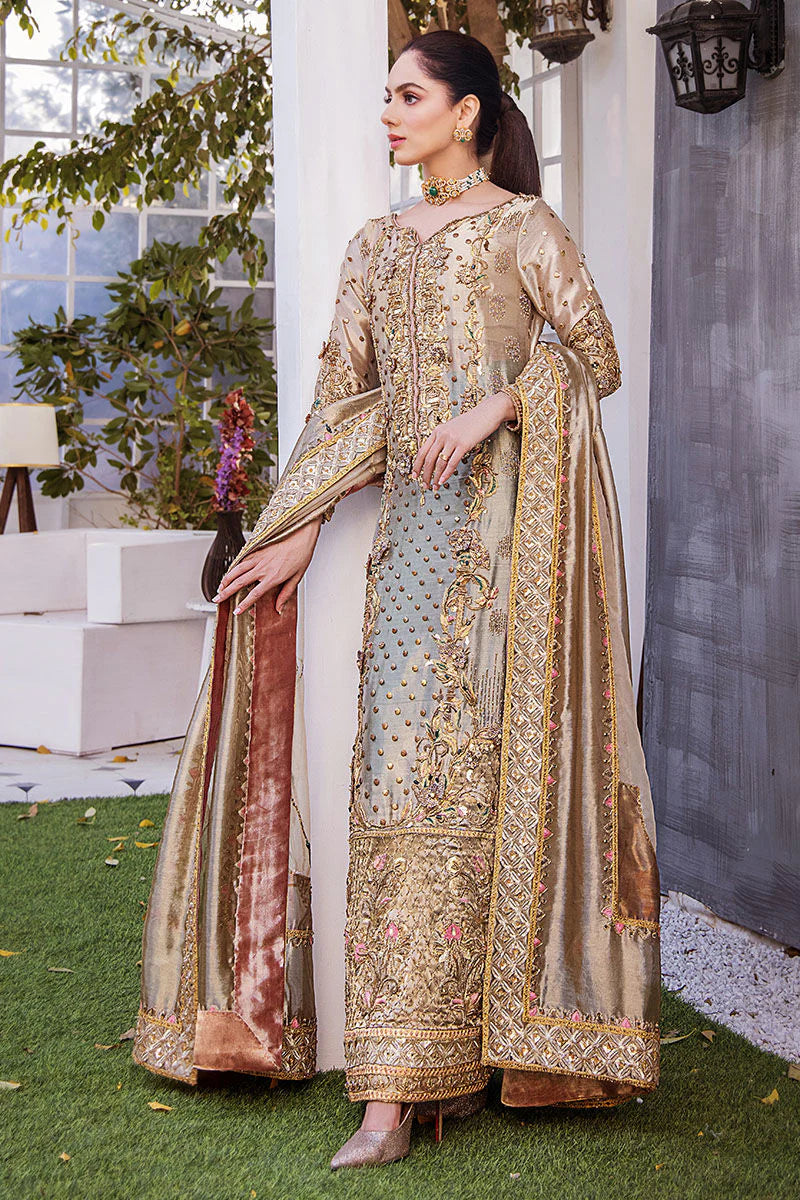 Shazia Kiyani | 3 Piece Unstitched Embroidered Tussle Silk | Samar