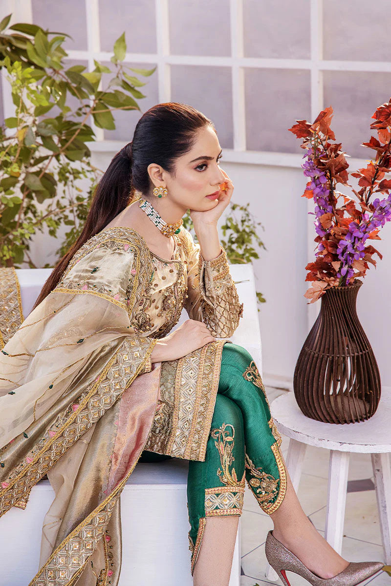 Shazia Kiyani | 3 Piece Unstitched Embroidered Tussle Silk | Samar