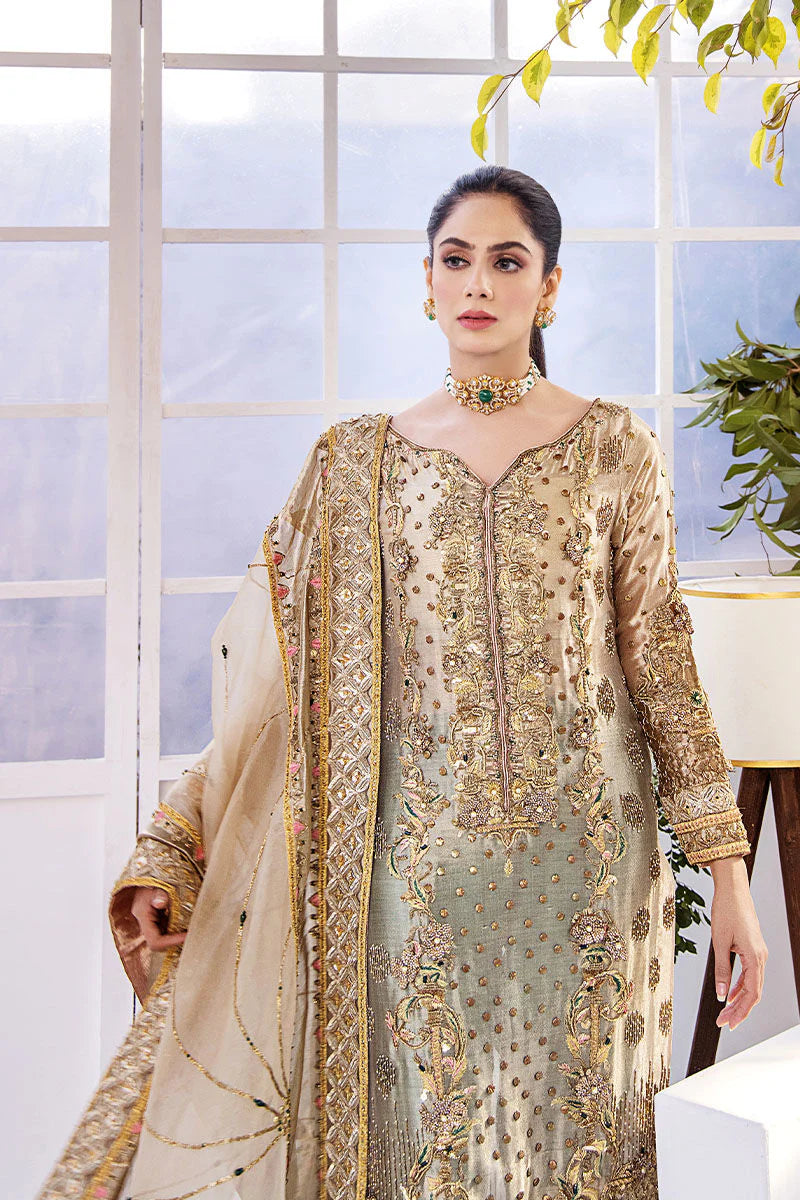 Shazia Kiyani | 3 Piece Unstitched Embroidered Tussle Silk | Samar