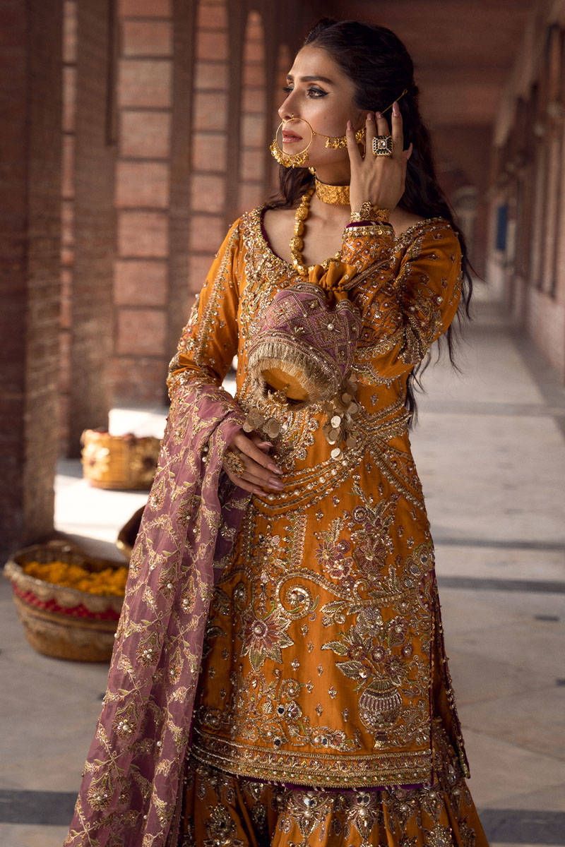 MNR | 3 Piece Unstitched Embroidered Raw Silk | Gul-e-Maryam