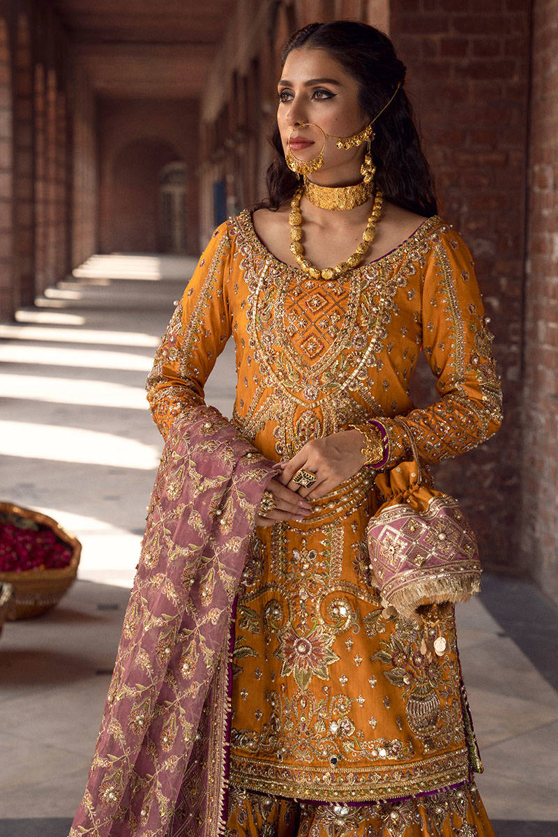 MNR | 3 Piece Unstitched Embroidered Raw Silk | Gul-e-Maryam