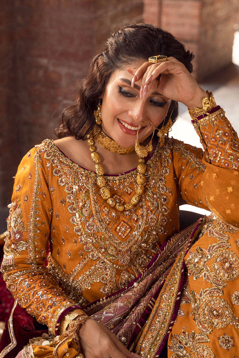 MNR | 3 Piece Unstitched Embroidered Raw Silk | Gul-e-Maryam