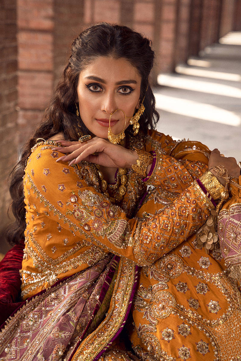 MNR | 3 Piece Unstitched Embroidered Raw Silk | Gul-e-Maryam