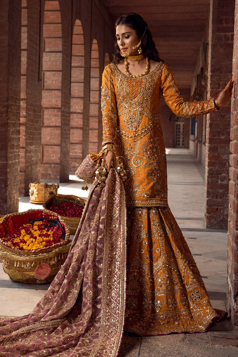 MNR | 3 Piece Unstitched Embroidered Raw Silk | Gul-e-Maryam