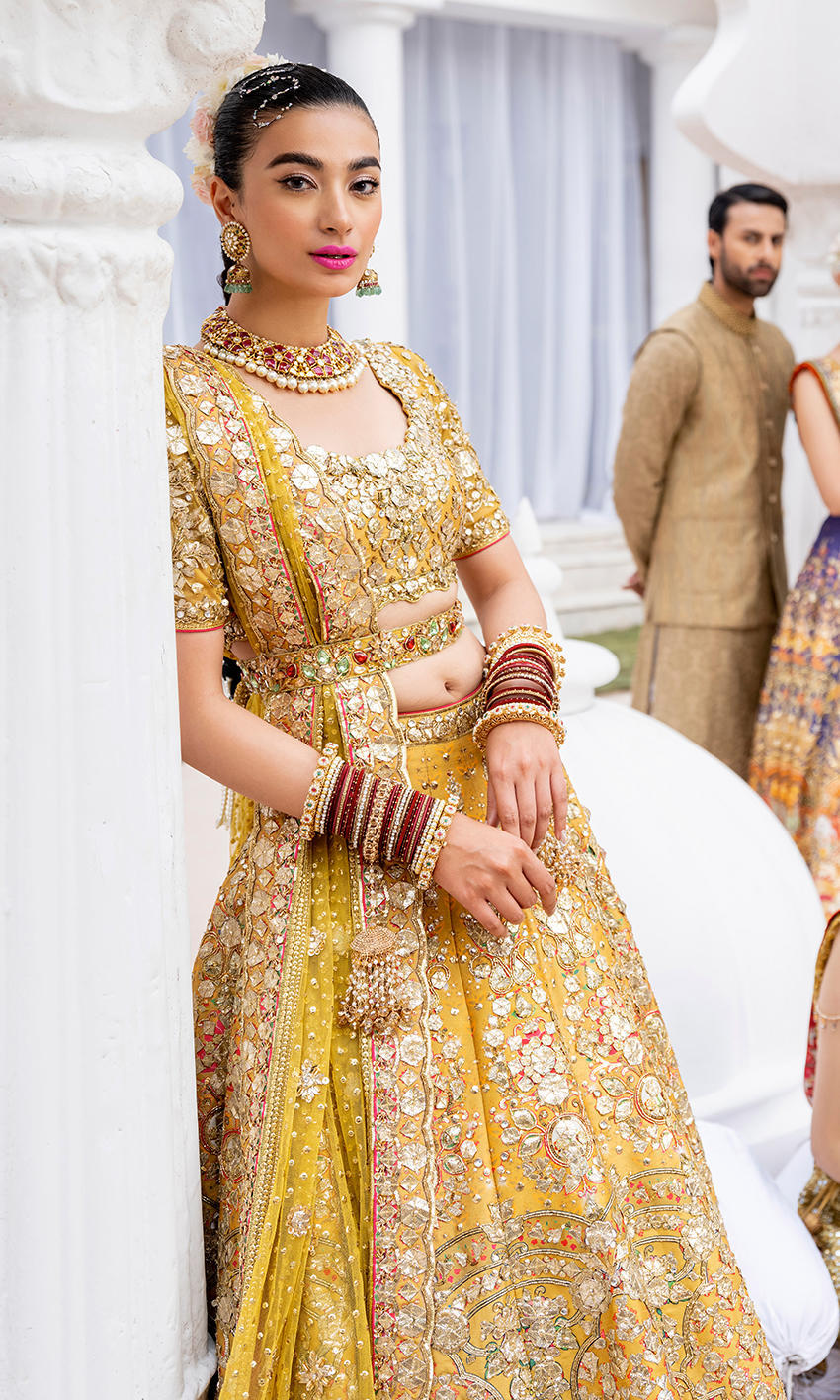 Nomi Ansari | 3 Piece Unstitched Embroidered Bridal Dress | NAB-22-110