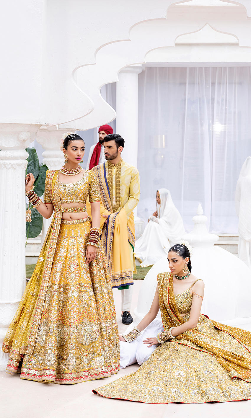 Nomi Ansari | 3 Piece Unstitched Embroidered Bridal Dress | NAB-22-110