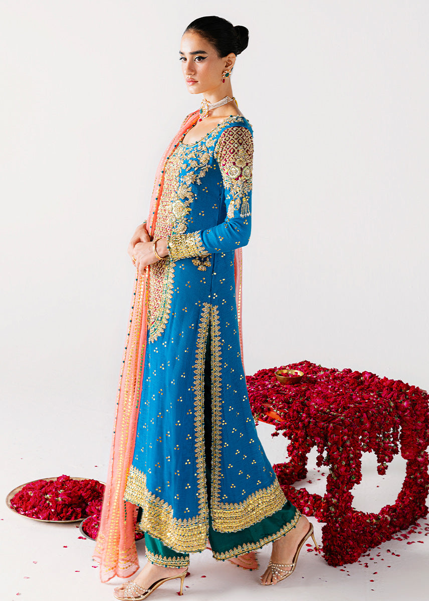 Sara Rohale Asghar | 3 Piece Unstitched Embroidered Khaddi Cotton Net | Shab Ayin