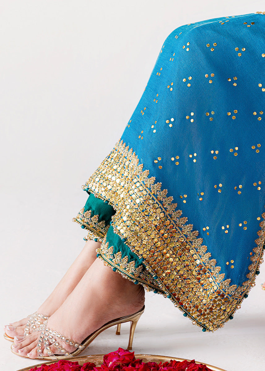 Sara Rohale Asghar | 3 Piece Unstitched Embroidered Khaddi Cotton Net | Shab Ayin