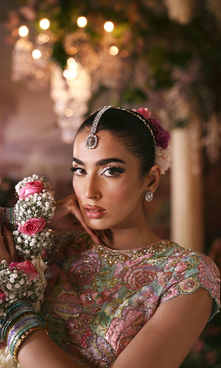 Nomi Ansari | 3 Piece Unstitched Embroidered Birdal Dess | Rosebud