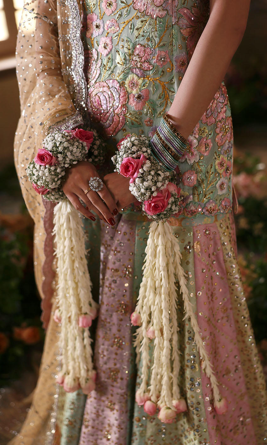 Nomi Ansari | 3 Piece Unstitched Embroidered Birdal Dess | Rosebud