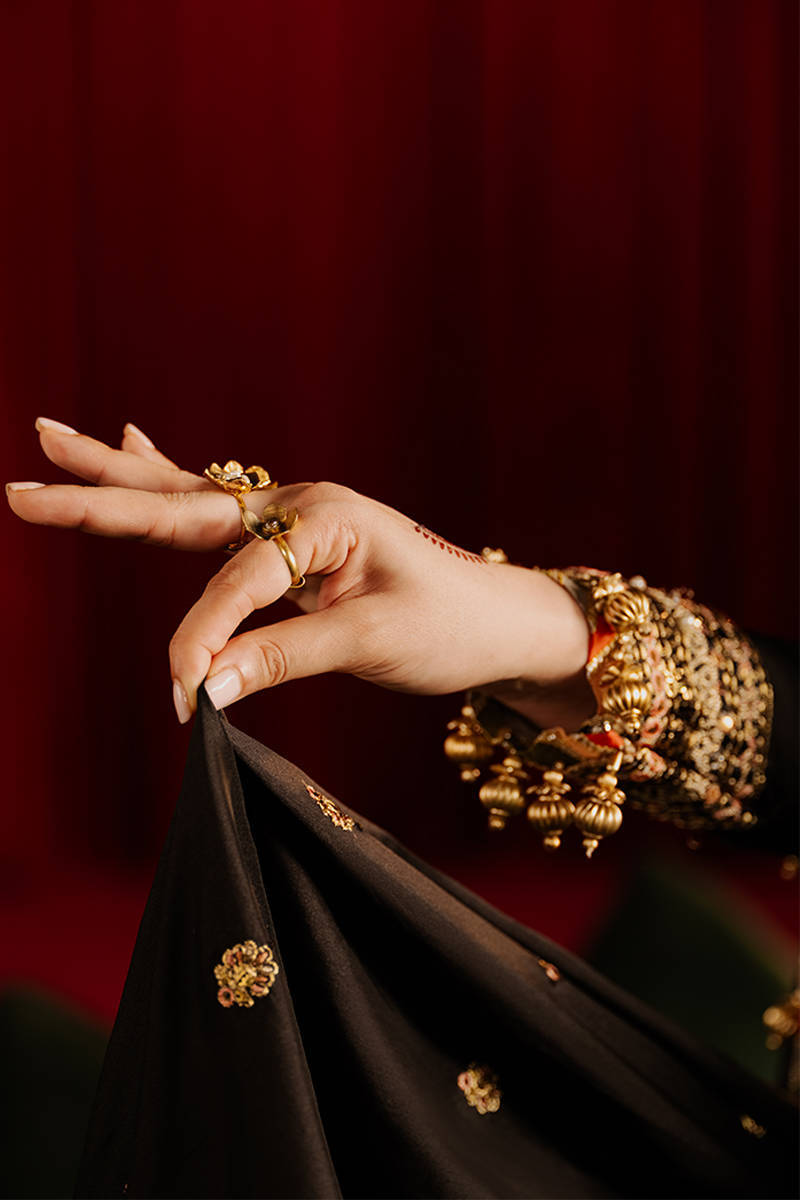 MNR | 3 Piece Unstitched Embroidered Silk | Afreen