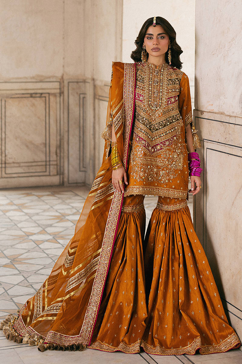 MNR | 3 {iece Unstitched Embroidered Gharara | Ranjish