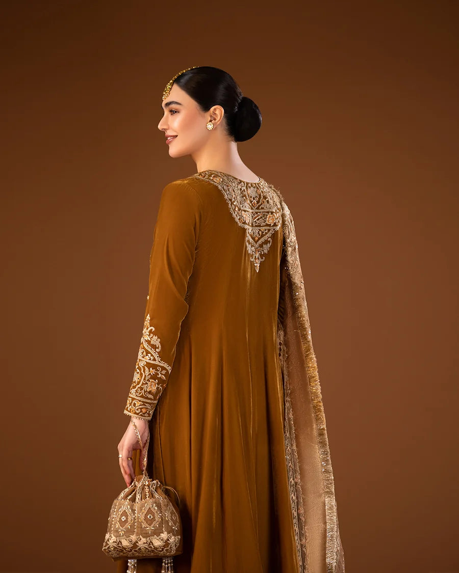 Faiza Saqlain | 3 Piece Unstitched Embroidered Tissue Silk | Maah Paara