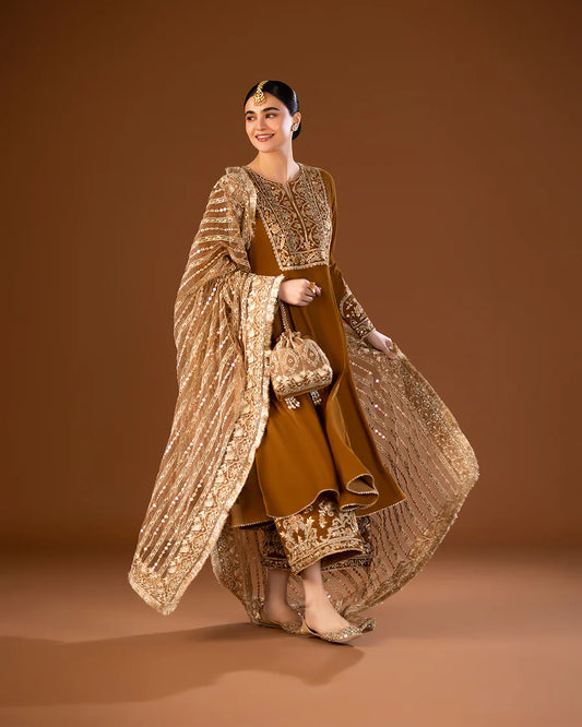 Faiza Saqlain | 3 Piece Unstitched Embroidered Tussle Silk | Maah Paara