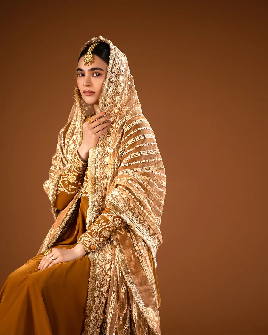 Faiza Saqlain | 3 Piece Unstitched Embroidered Tissue Silk | Maah Paara