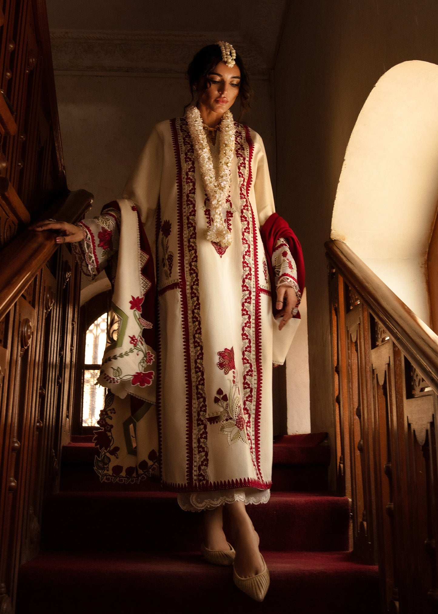 Crimson | Unstitched Embroidered Lawn with Shawl | Musafir CWTR24-D6