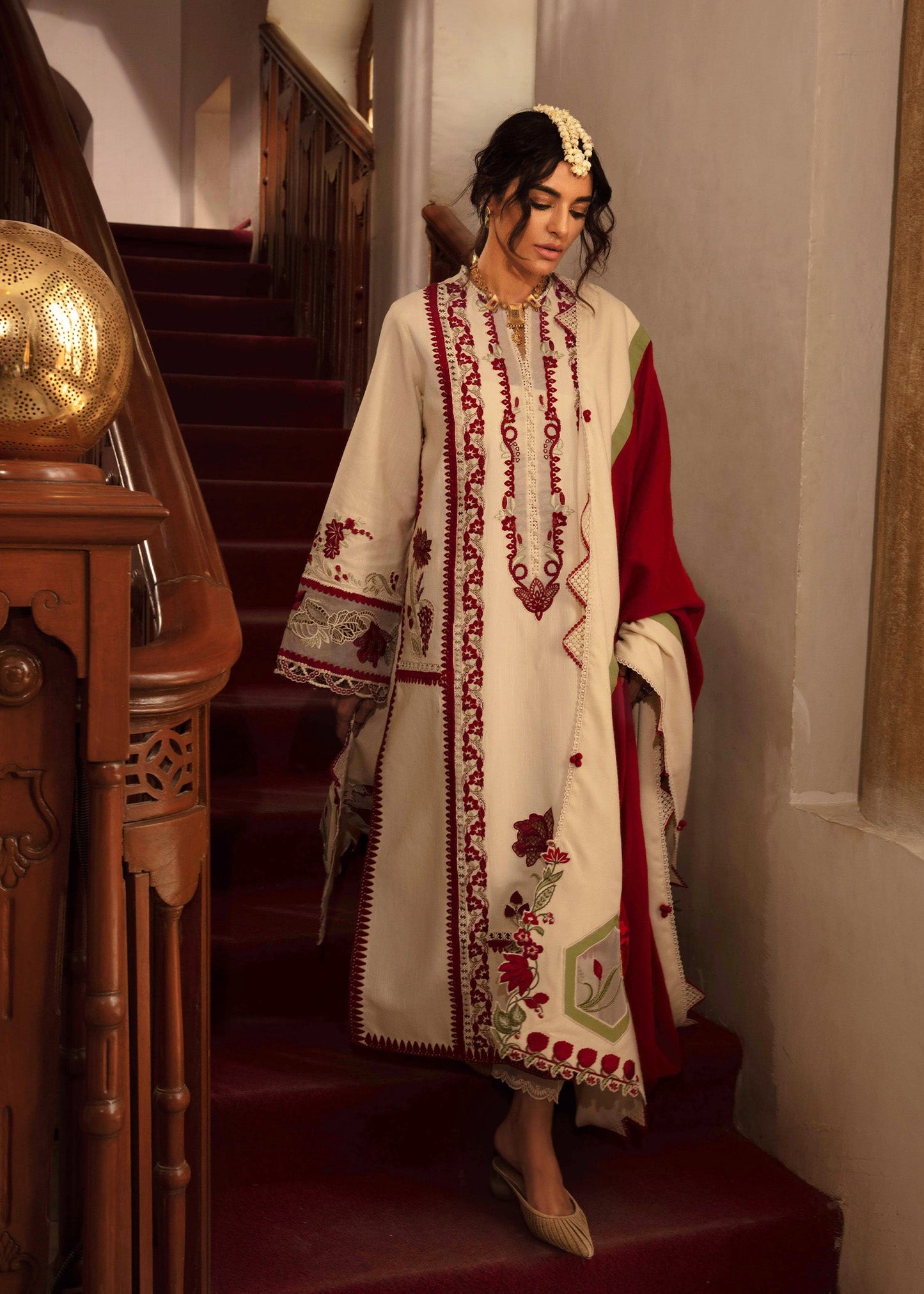 Crimson | Unstitched Embroidered Lawn with Shawl | Musafir CWTR24-D6
