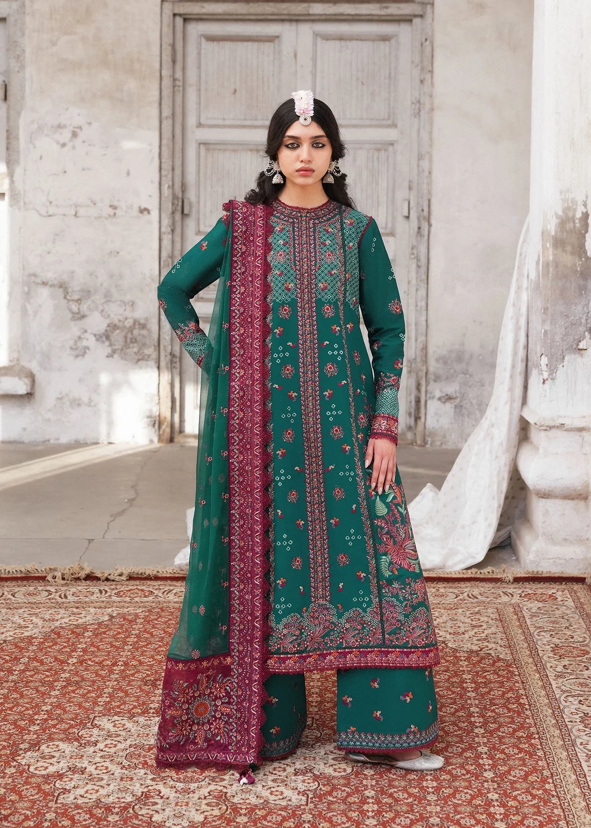 Hussain Rehar | 3 Piece Unstitched Embroidered Lawn | Zammuradi