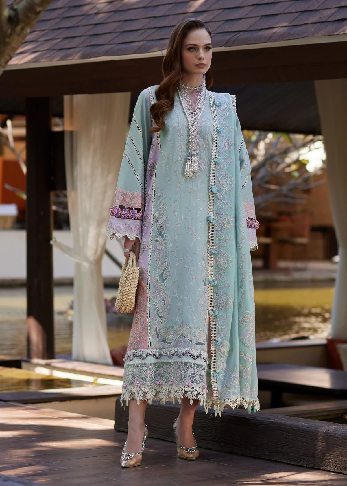 Kanwal Malik | 3 Piece Unstitched Embroidered Lawn | Eliana