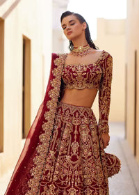 Kanwal Malik | 3 Piece Unstitched Embroidered Raw Silk Choli Lehenga | Zarwa