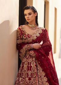 Kanwal Malik | 3 Piece Unstitched Embroidered Raw Silk Choli Lehenga | Zarwa