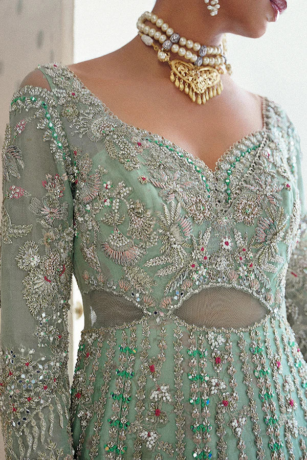 Suffuse | 3 Piece Unstitched Embroidered Organza | Ashal