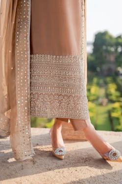 Vintage | 3 Piece Unstitched Embroidered Tussle Silk | Ahlaam