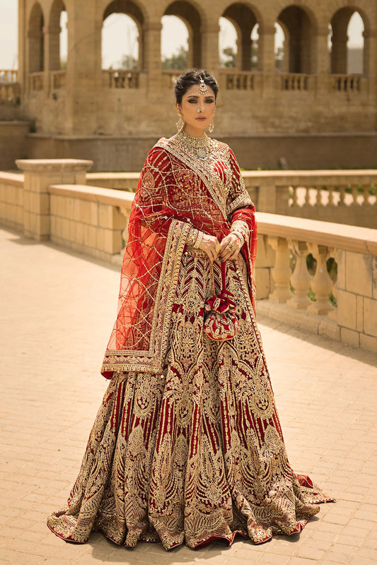 Erum Khan | 3 Piece Unstitched Embroidered Dyed Lehnga | Laila
